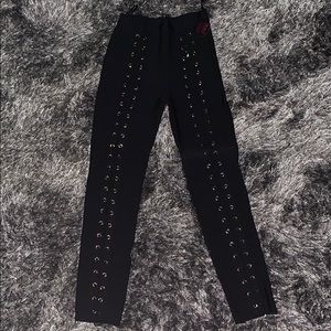 Black leggings with front laced detail